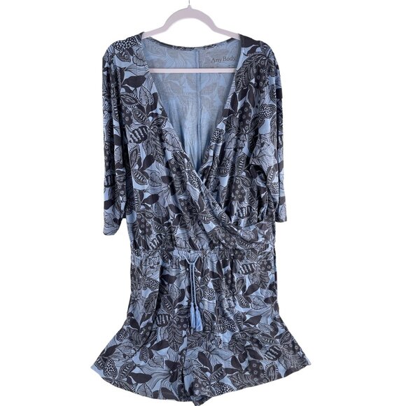 AnyBody Women's Floral Print Romper 2XL Lightweight & Comfy knit - Picture 1 of 5